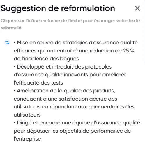 Rédaction de CV experte Créez votre CV avec l’IA sur CV for Success