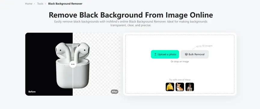 Effortlessly Remove Black Backgrounds from Images Online with insMind – The Ultimate AI Solution