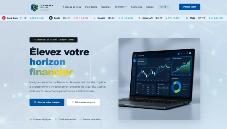 Avis Sur ClearSkyCapitalLTD.com Analyse Complète des Niveaux de Compte et Avantages Tradiers